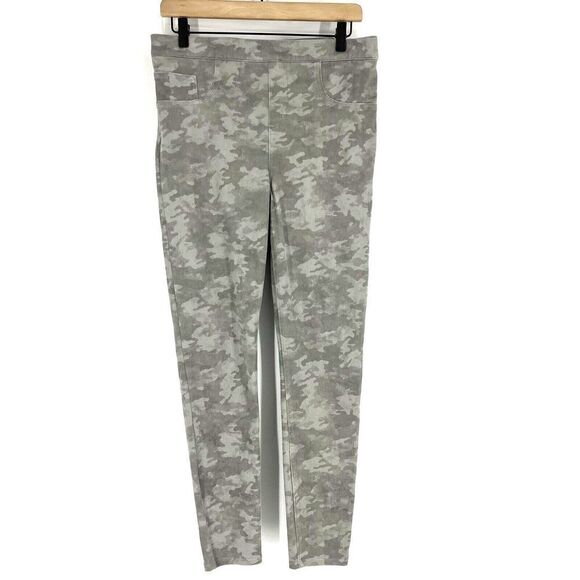 Spanx Leggings Size Large Womens Gray Jean-ish Ankle Stone Wash Camo Stretch - Picture 1 of 9
